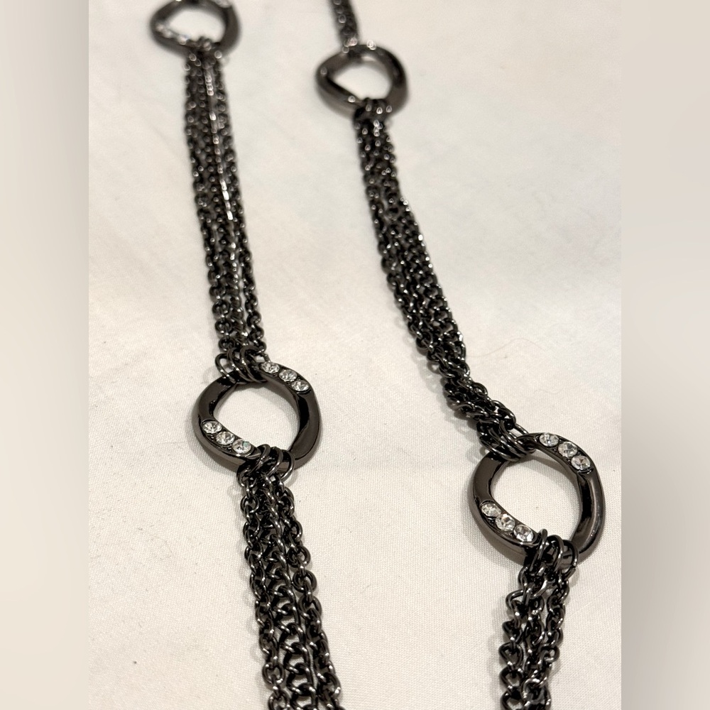 Guess Black / Charcoal Gray Chain Necklace